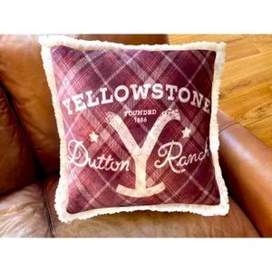 Yellowstone Silk Touch Pillow With Sherpa Back, 22" x 22"